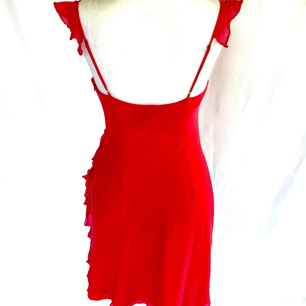 BCBGMAXAZRIA Coral Ruffle Cocktail Dress – Size 2 - Picture 2 of 3